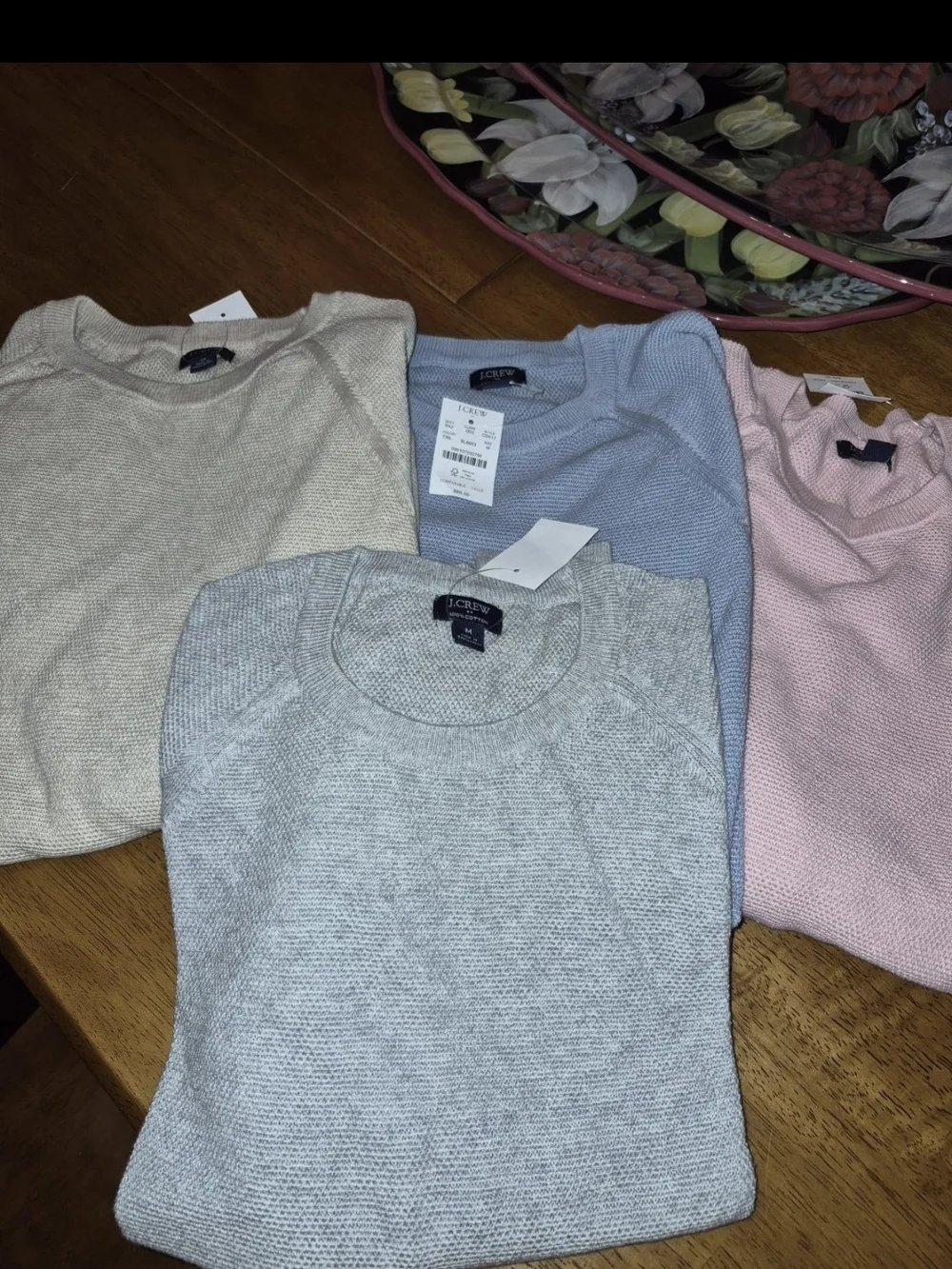 Lot of 4 J Crew Knit Sweaters size Medium 100% cotton thin NWT mens